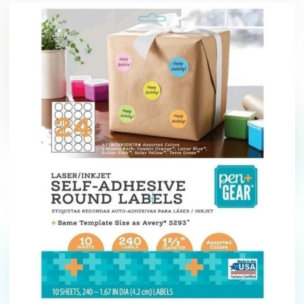 ⭐️5 for 20⭐️ PEN+GEAR Self-Adhesive Round Labels